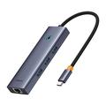 Baseus Flite BS-OH109 Hub USB-C 4 en 1 - 3xUSB 3.0, Puerto Ethernet RJ45 - Gris espacial
