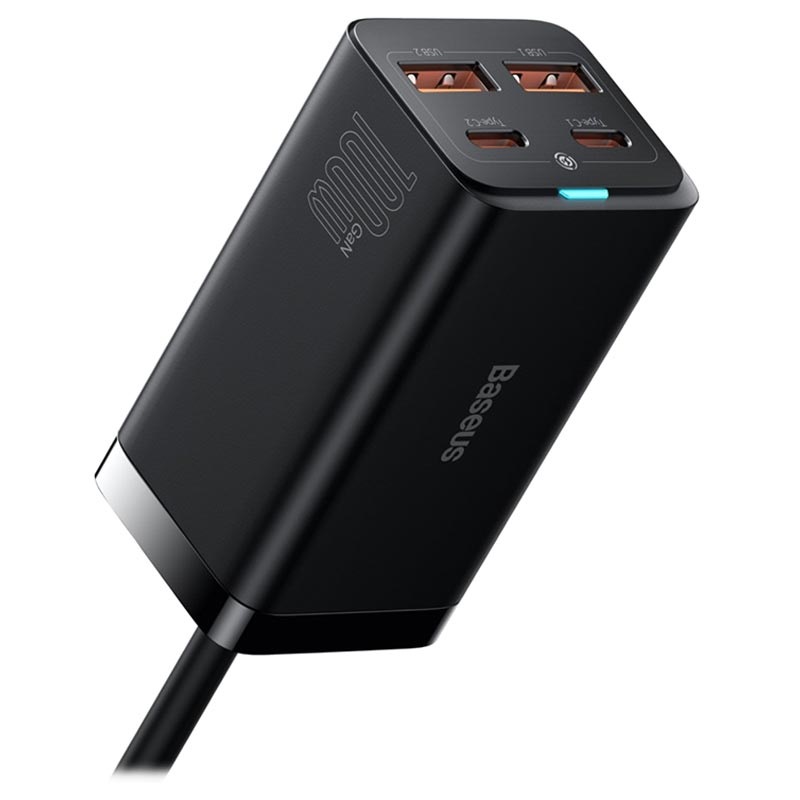 Cargador rápido 2xUSB, USB-C, PD, 3A, 30W (blanco) Baseus