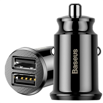 Cargador de Coche con Dual USB Baseus Grain Mini Smart - 3.1A - Negro