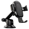 Baseus Gravity Air Vent Soporte De Cocche Para Móvil/Qi Cargador Inalámbrico - Negro
