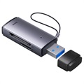 Sandberg SD / Micro SD Card Reader - USB-A / USB-C / MicroUSB - Silver