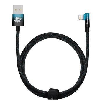 Cable Lightning acodado Baseus MVP 2 - 1m, 20W - Negro / Azul