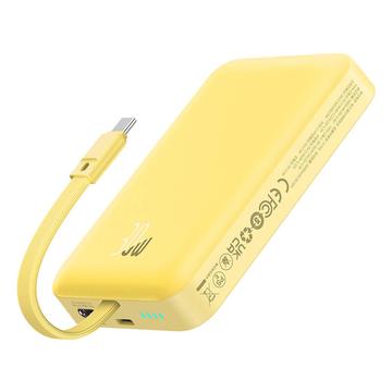 Baseus Magnetic Mini Wireless Power Bank 10000mAh/30W - Cable USB-C, Compatible con MagSafe - Amarillo