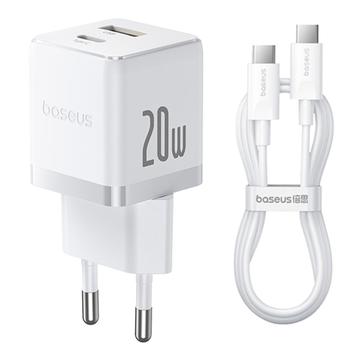 Cargador rápido Baseus Palm de 20W con cable Type-C de 60W - Blanco