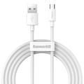 Baseus Simple Wisdom Cable USB-A / MicroUSB - 1.5m, 2 Piezas - Blanco