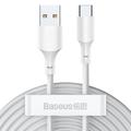 Baseus Simple Wisdom Cable USB-A / USB-C - 1.5m, 2 Piezas - Blanco