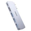 Baseus UltraJoy Hub USB-C de 5 puertos - HDMI, USB-C, 3x USB-A - Gris