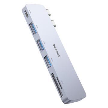 Baseus UltraJoy Hub USB-C de 6 puertos - 3x USB-A, USB-C, ranuras para tarjetas Micro SD/TF