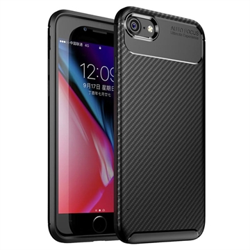 Carcasa TPU Beetle Fibra de Carbono para iPhone 7/8/SE (2020)/SE (2022) - Negro