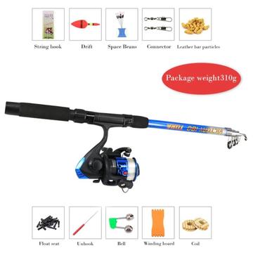 Set de pesca para principiantes con caña telescópica y carrete