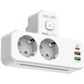Beline Regleta de enchufes con retroiluminación LED - 2x USB-A, USB-C, 2x CA - Blanco