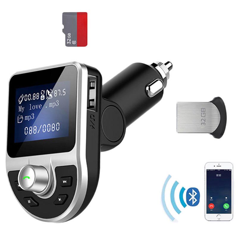 Cargador Doble USB para & FM Bluetooth BT20 - Negro
