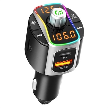 Baseus Energy Column QC3.0 Car Charger / Bluetooth FM Transmitter - Silver