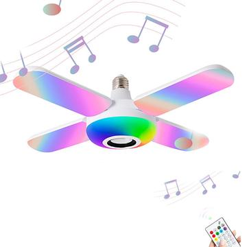 Lámpara LED de techo Bluetooth RGB Music con 4 hojas plegables - E27