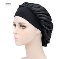 Gorro de Noche de Satén de Seda Transpirable para el Pelo - Negro