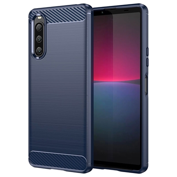 Carcasa de TPU Cepillada para Sony Xperia 10 V - Fibra de Carbono