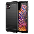 Carcasa de TPU Cepillada para Huawei P20 Pro - Fibra de Carbono - Negro