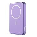 Banco de energía inalámbrico magnético C10 Portable 15W 5000mAh - Morado
