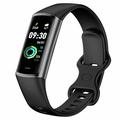 C68 1.1" pulsera inteligente delgado reloj de la aptitud con el control de la salud del ritmo cardíaco - Negro