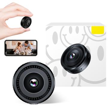 Mini cámara de seguridad WiFi C8 con tarjeta de memoria de 64GB - Negro