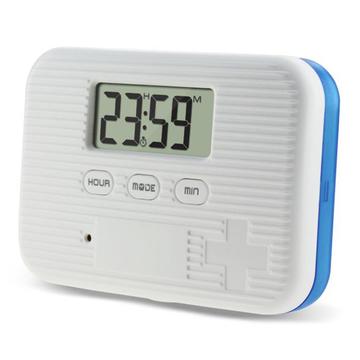 CR-211 Pastillero inteligente de 6 compartimentos con temporizador - Azul / Blanco
