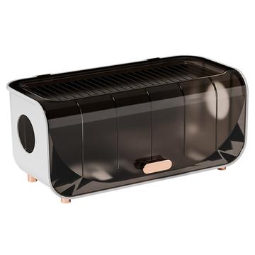 Caja organizadora de cables con tapa - Organizador de regletas y ocultador de cables - Marrón