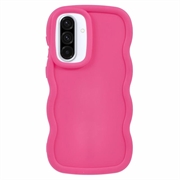 Funda de TPU Candy Color Wavy pare Samsung Galaxy A36/A56 - Rosa Fuerte