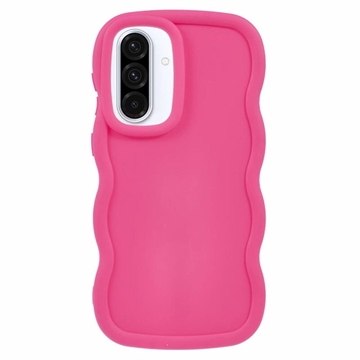 Funda de TPU Candy Color Wavy pare Samsung Galaxy A36/A56 - Rosa Fuerte