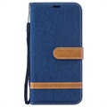 Funda estilo Cartera Canvas Diary para Samsung Galaxy M10 - Azul Oscuro