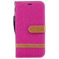 Funda estilo Cartera Canvas Diary para Samsung Galaxy J3 (2017) - Rosa Fuerte