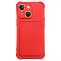 Carcasa de Silicona Serie Card Armor para iPhone 13 Mini - Rojo