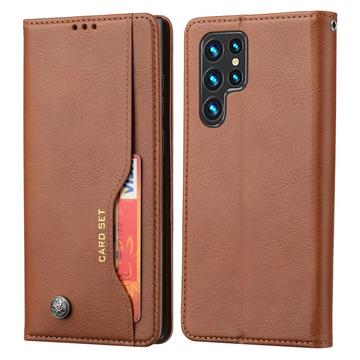 Funda Serie Card Set para Samsung Galaxy S24 Ultra - Estilo Cartera - Marrón