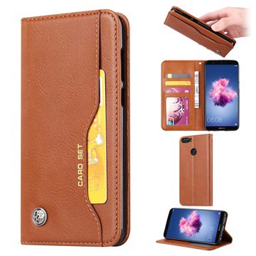 Funda estilo Cartera para Huawei P Smart - Serie Card Set - Marrón