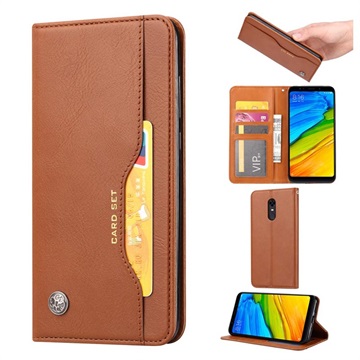 Funda Estilo Cartera para OnePlus 6T - Serie Card Set - Marrón