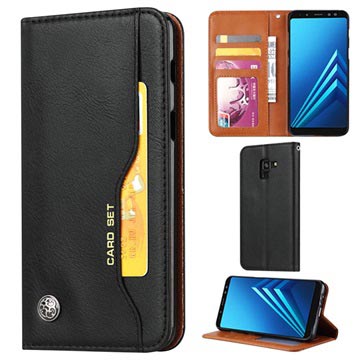 Funda estilo Cartera para Samsung Galaxy A8 (2018) - Serie Card Set - Negro