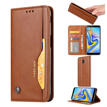 Funda Estilo Cartera para Samsung Galaxy J6+ - Serie Card Set - Marrón