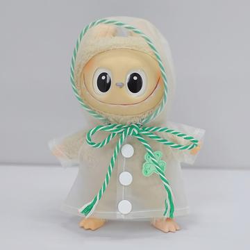 Chubasquero con Capucha Estampado Oso Dibujos Animados para Muñeca Labubu 17cm