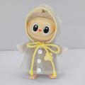 Chubasquero con Capucha Estampado Oso Dibujos Animados para Muñeca Labubu 17cm - Amarillo