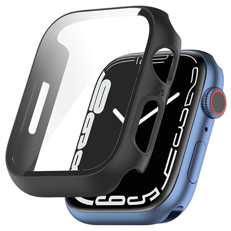 Carcasa con Cristal Templado para Apple Watch Series 7 - 45mm - Negro