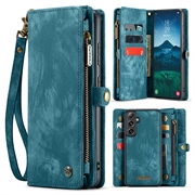 Funda tipo billetera multifuncional 2 en 1 Caseme 008 para Samsung Galaxy S24 FE - Azul