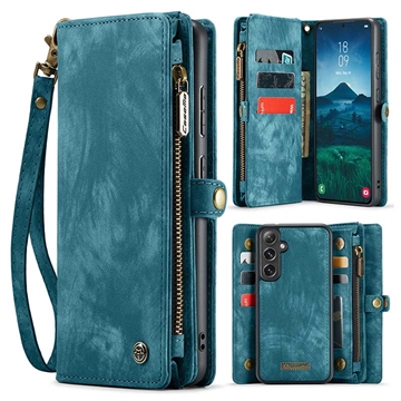 Funda tipo billetera multifuncional 2 en 1 Caseme 008 para Samsung Galaxy S24 FE - Azul