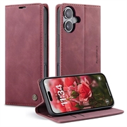 Funda Caseme Serie 013 para iPhone 16 Plus - Estilo Cartera - Vino Tinto