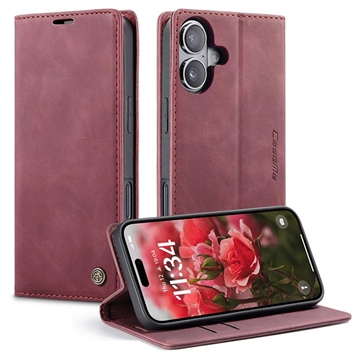 Funda Caseme Serie 013 para iPhone 16 Plus - Estilo Cartera - Vino Tinto