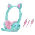 Cat Ears AKZ-020 Auriculares con cable para niños / Auriculares para juegos con micrófono - Azul Bebé