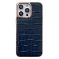 Carcasa Recubierta de Cuero para iPhone 14 Pro Max - Serie Cocodrilo