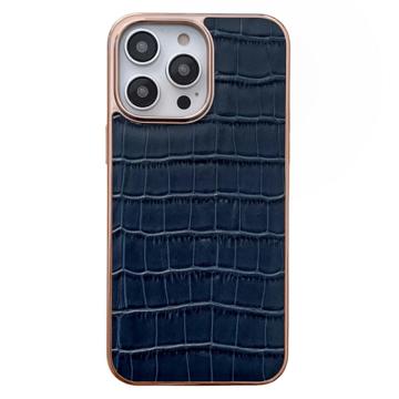 Carcasa Recubierta de Cuero para iPhone 14 Pro Max - Serie Cocodrilo