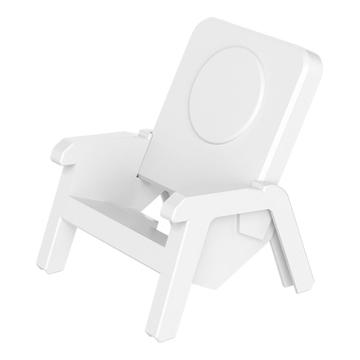 Soporte de carga inalámbrico y amplificador de sonido estilo silla - 15W - Blanco