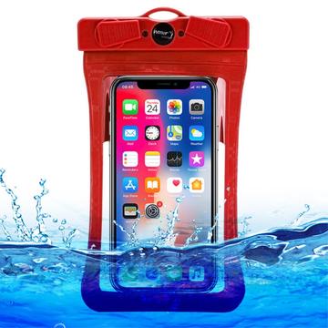 Funda estanca universal IPX8 con diseño a cuadros - 6.8" - Rojo
