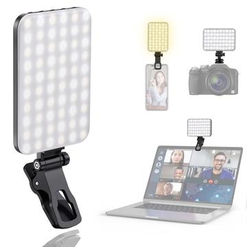 Clip-On LED Luz para selfies para móvil y portátil, por ejemplo, iPhone, MacBook