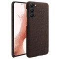 Carcasa de Plástico Recubierto de Tela para Samsung Galaxy S23 5G - Marrón